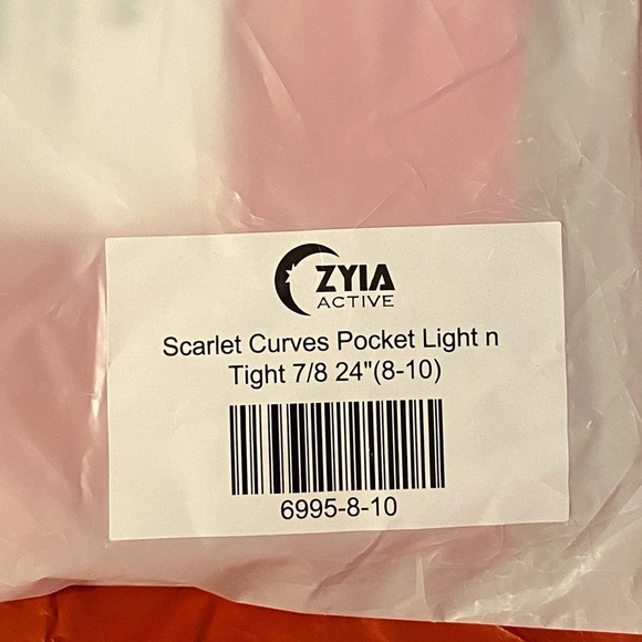 Zyia active scarlet curves pocket light n tight 7/8 24” ( 8-10 ) NWT … - Picture 8 of 9